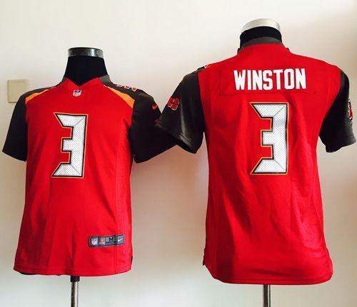 Nike Buccaneers #3 Jameis Winston Red Team Color Youth Stitched NFL New Elite Jersey - Click Image to Close